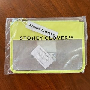NWT Stoney Clover Lane Clear Flat Pouch in Lime